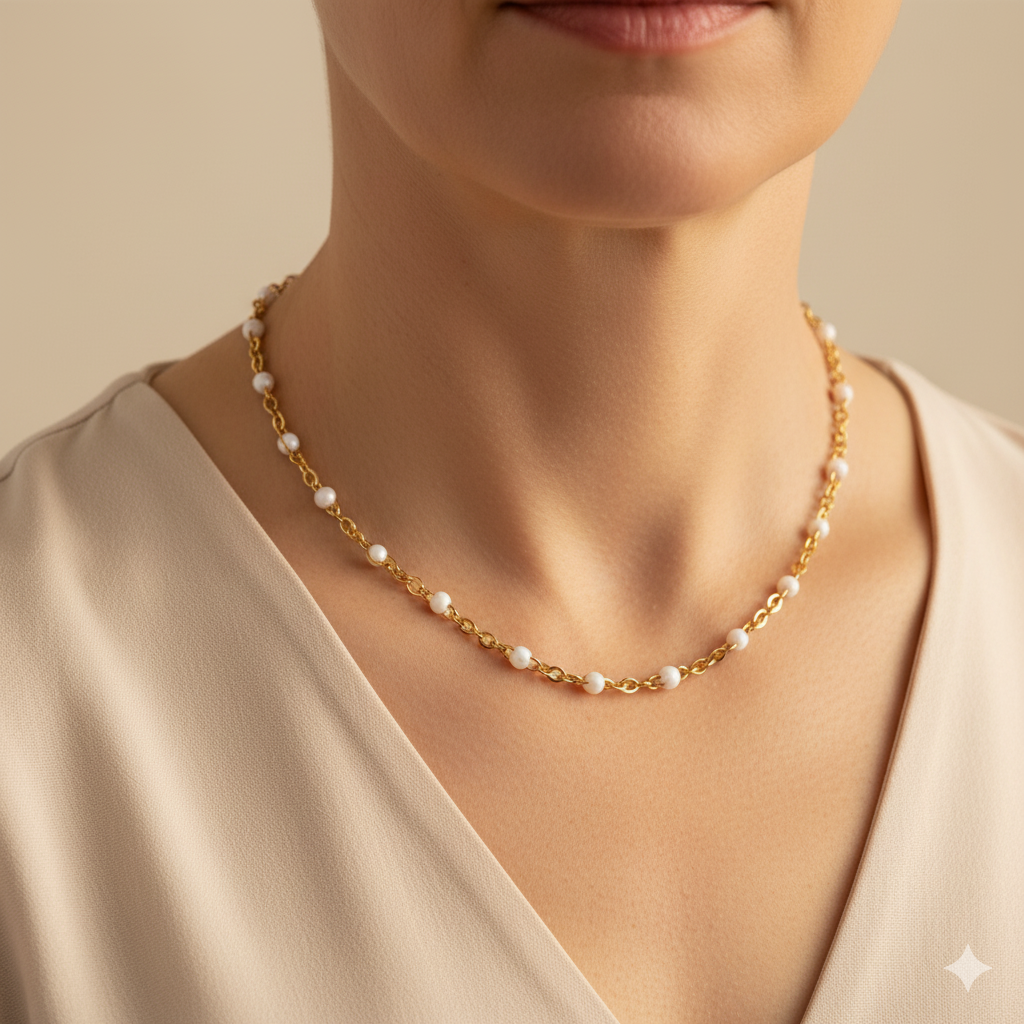 Clean White Bead Necklace