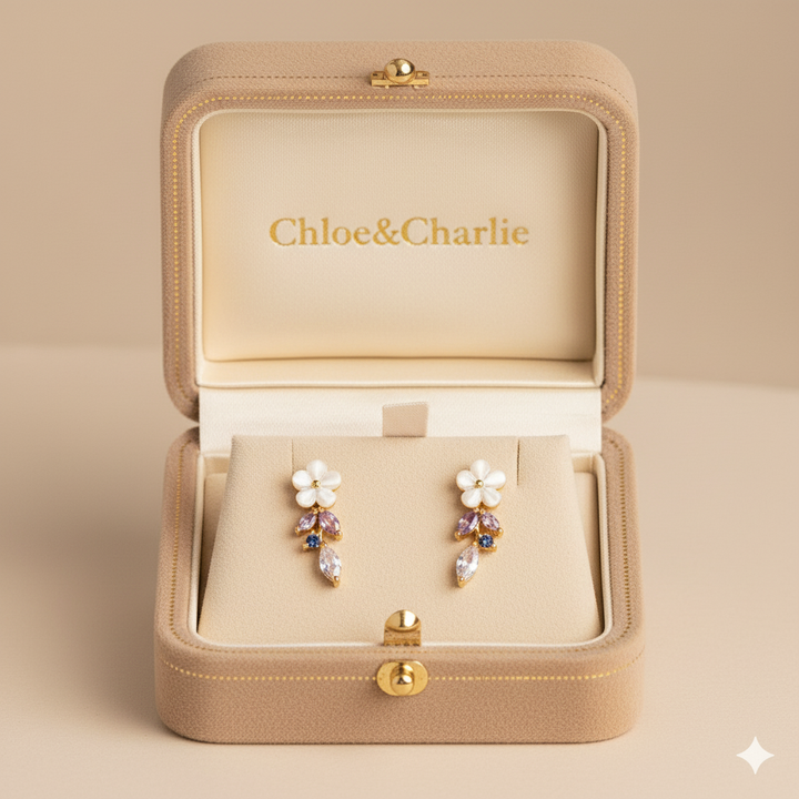 Crystal White Blossom Earrings