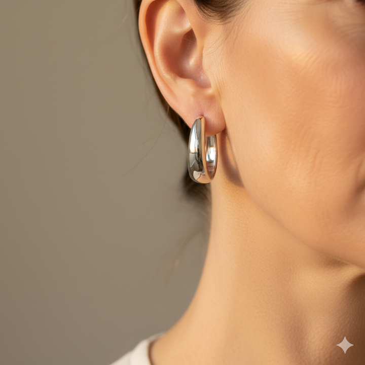 Valentina Silver Hoop Earrings