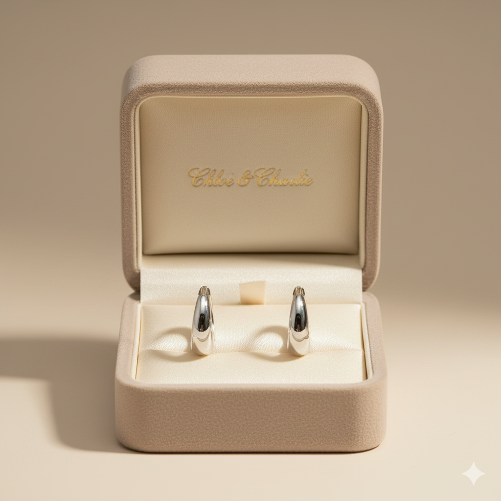 Valentina Silver Hoop Earrings