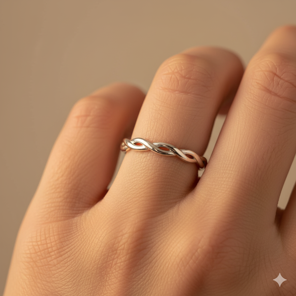 Infinity Silver Twist Ring