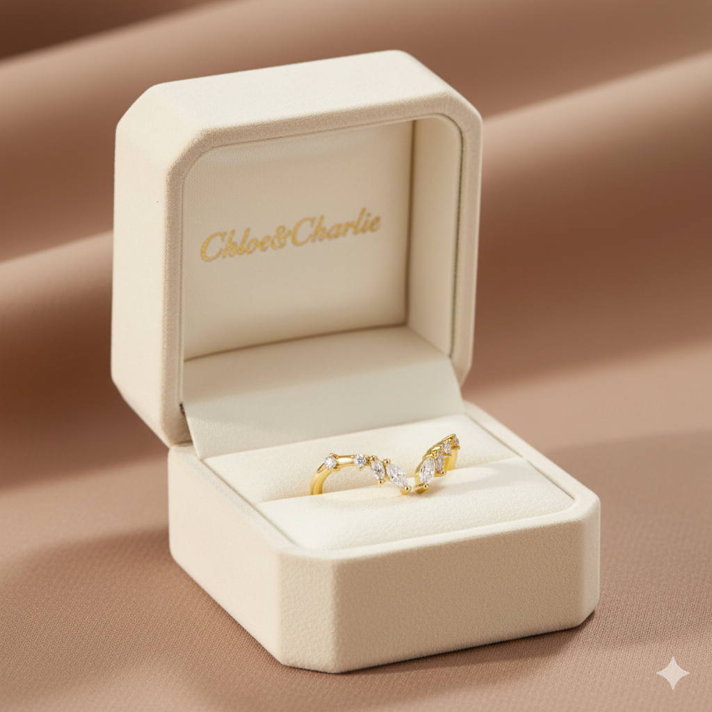 Peace - Crystal Gold Vine Ring