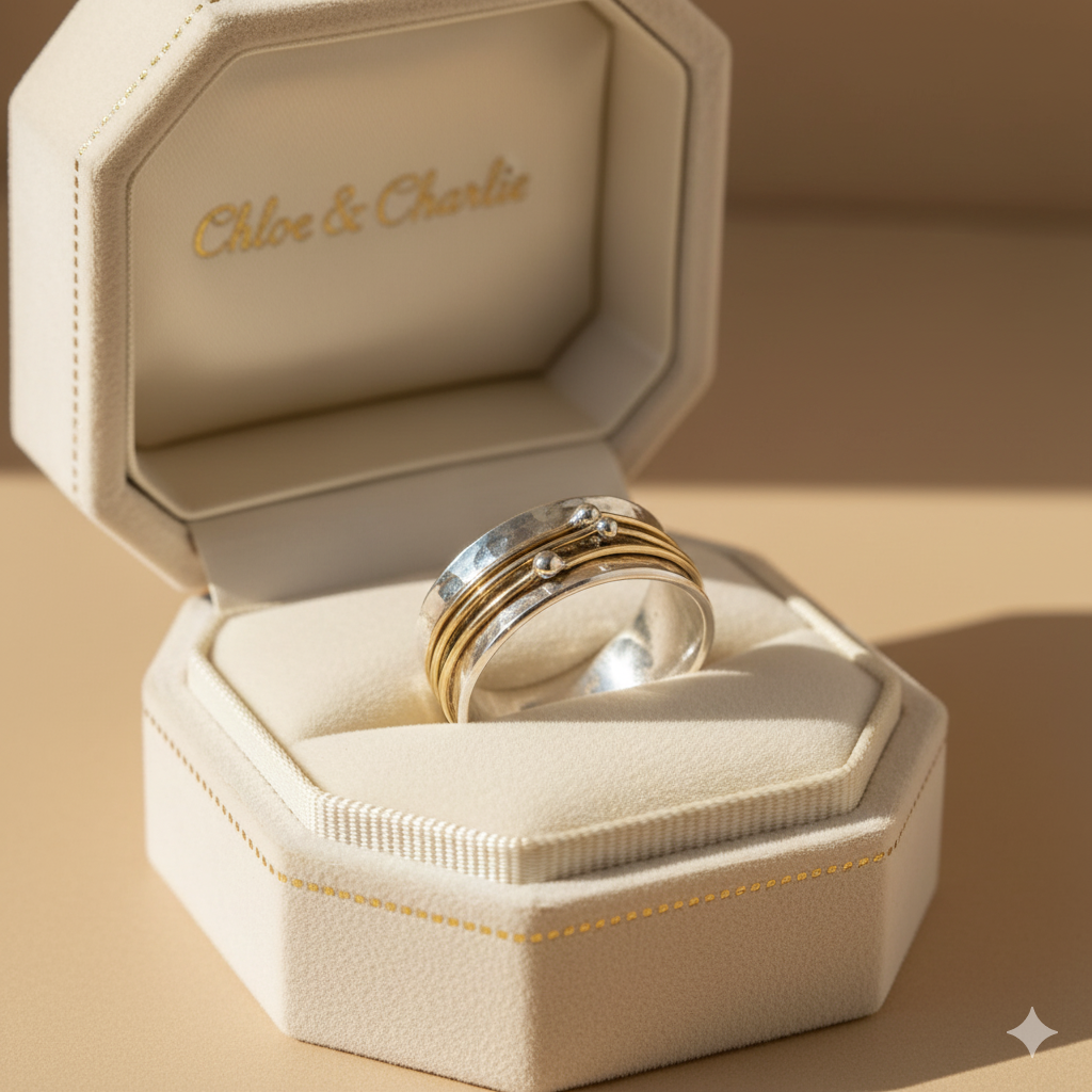 Shine - Vintage Gold Layered Silver Ring