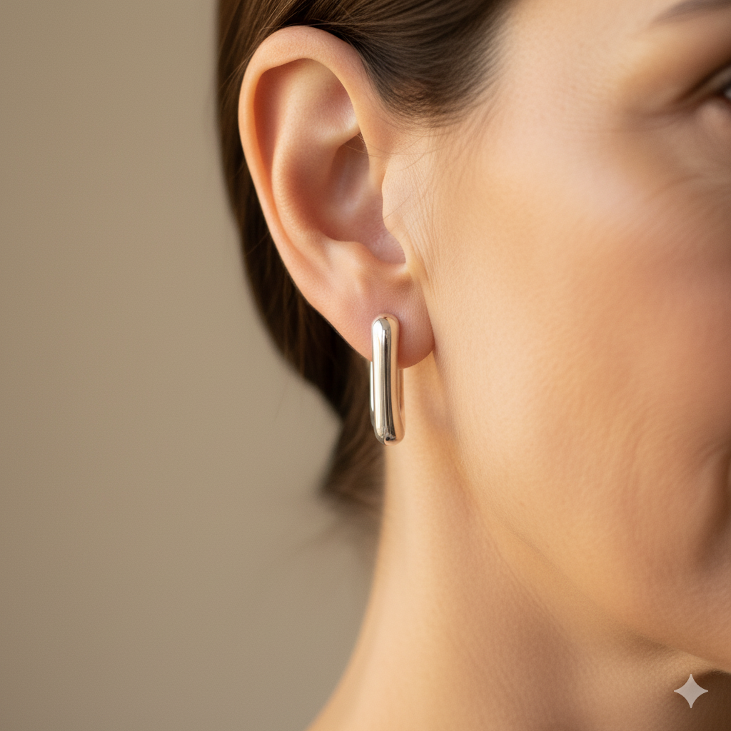 Alice Square Hoop Gold Earrings