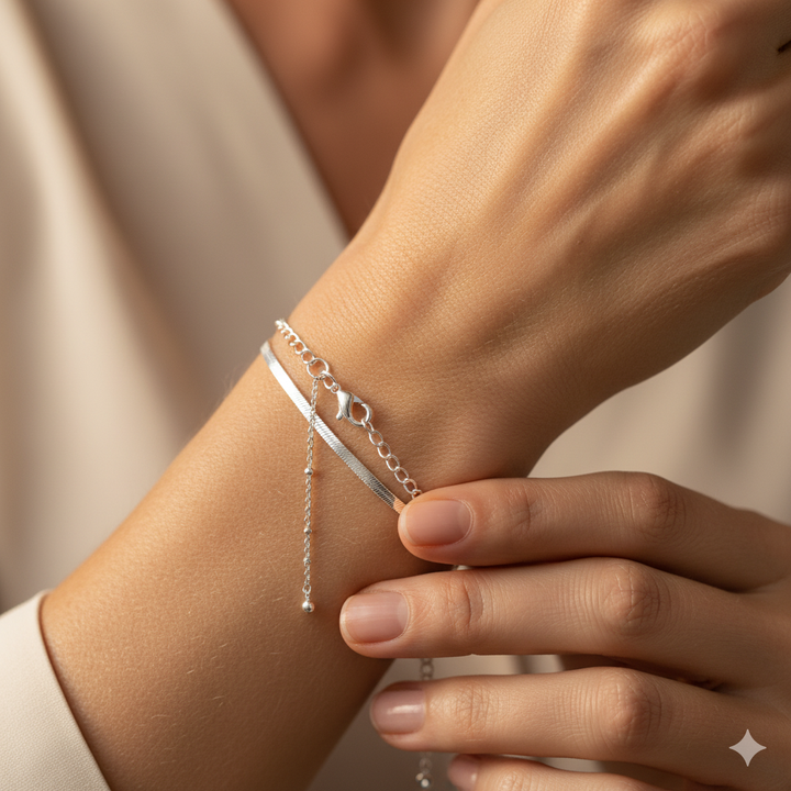 Pia Silver Layered Bracelet