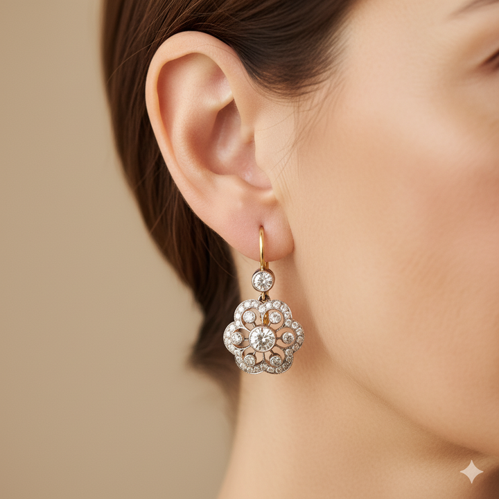 Vintage Mandala Crystal Earrings