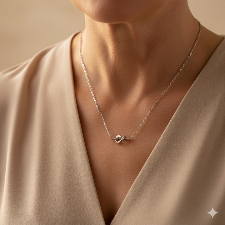 Adela Knot Silver Necklace