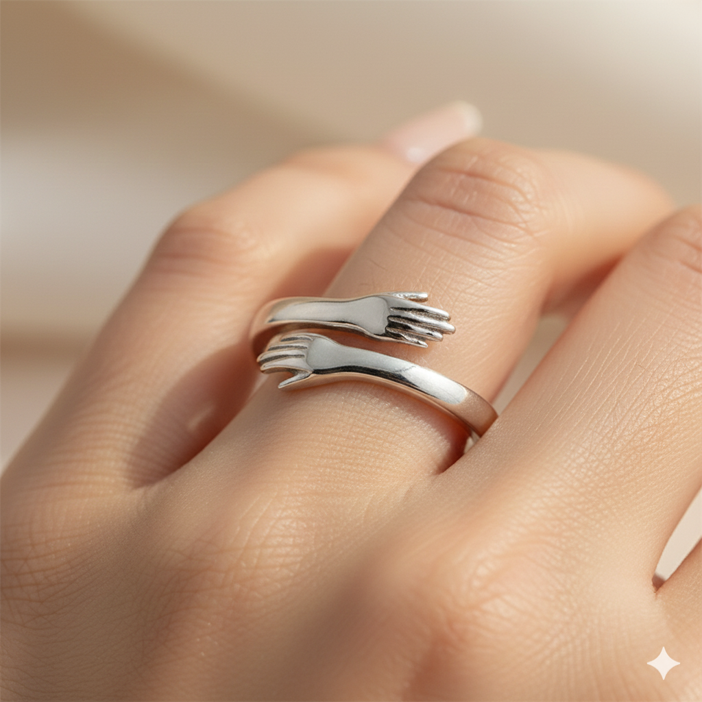 Adjustable Silver Hug Ring