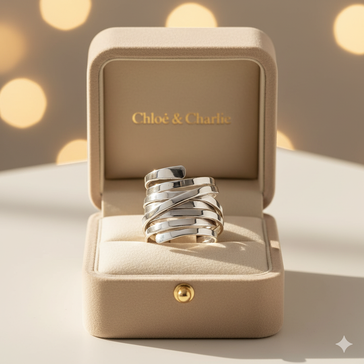 Bliss - Vintage Thick Layer White Gold Ring