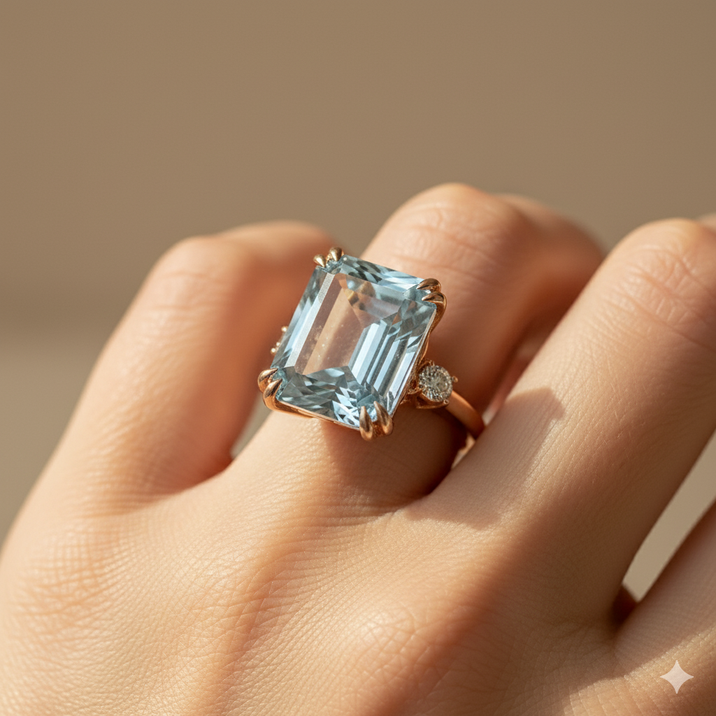 Vintage Blue Zirconia Ring