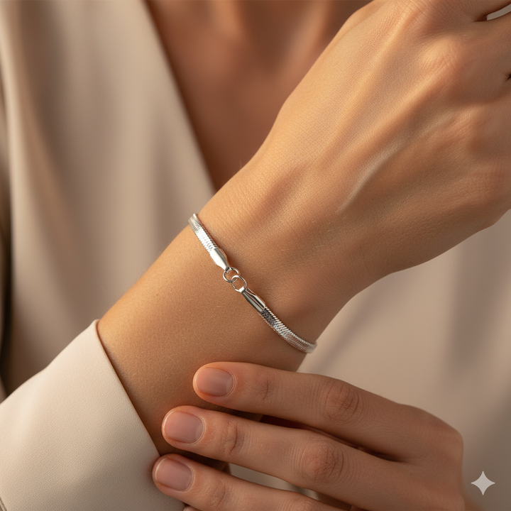 Sarya Snake Chain Silver Bracelet