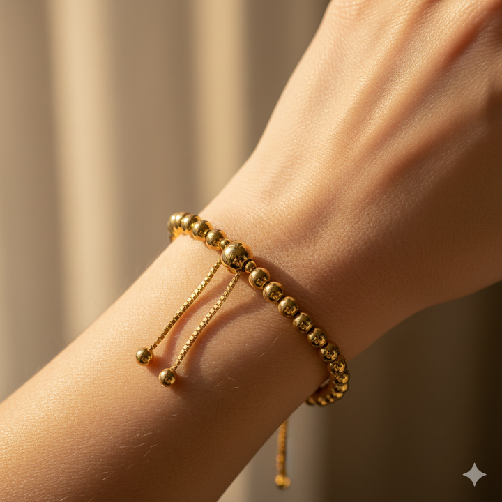 Nila Beaded Gold Bracelet