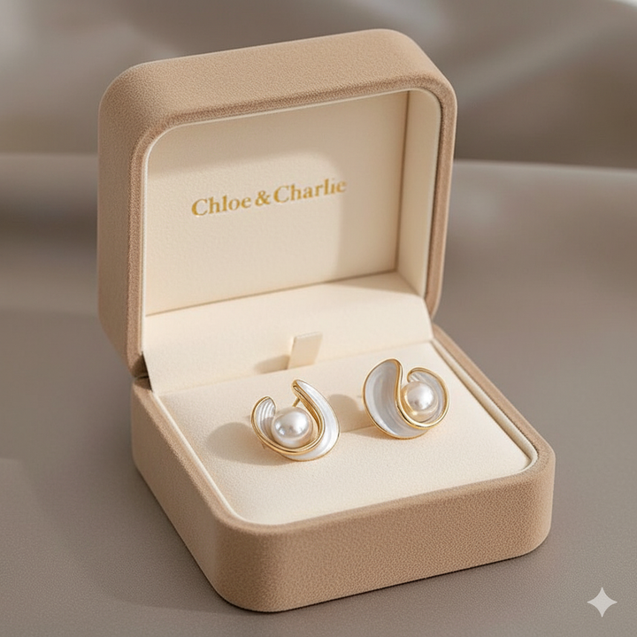 Luxury White Opal Earrings with Gold