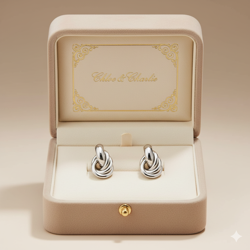 Sofia Twisted Silver Hoop Earrings