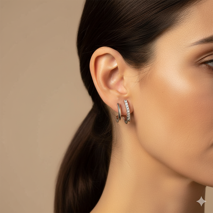 Silver & Crystal Claw Earrings