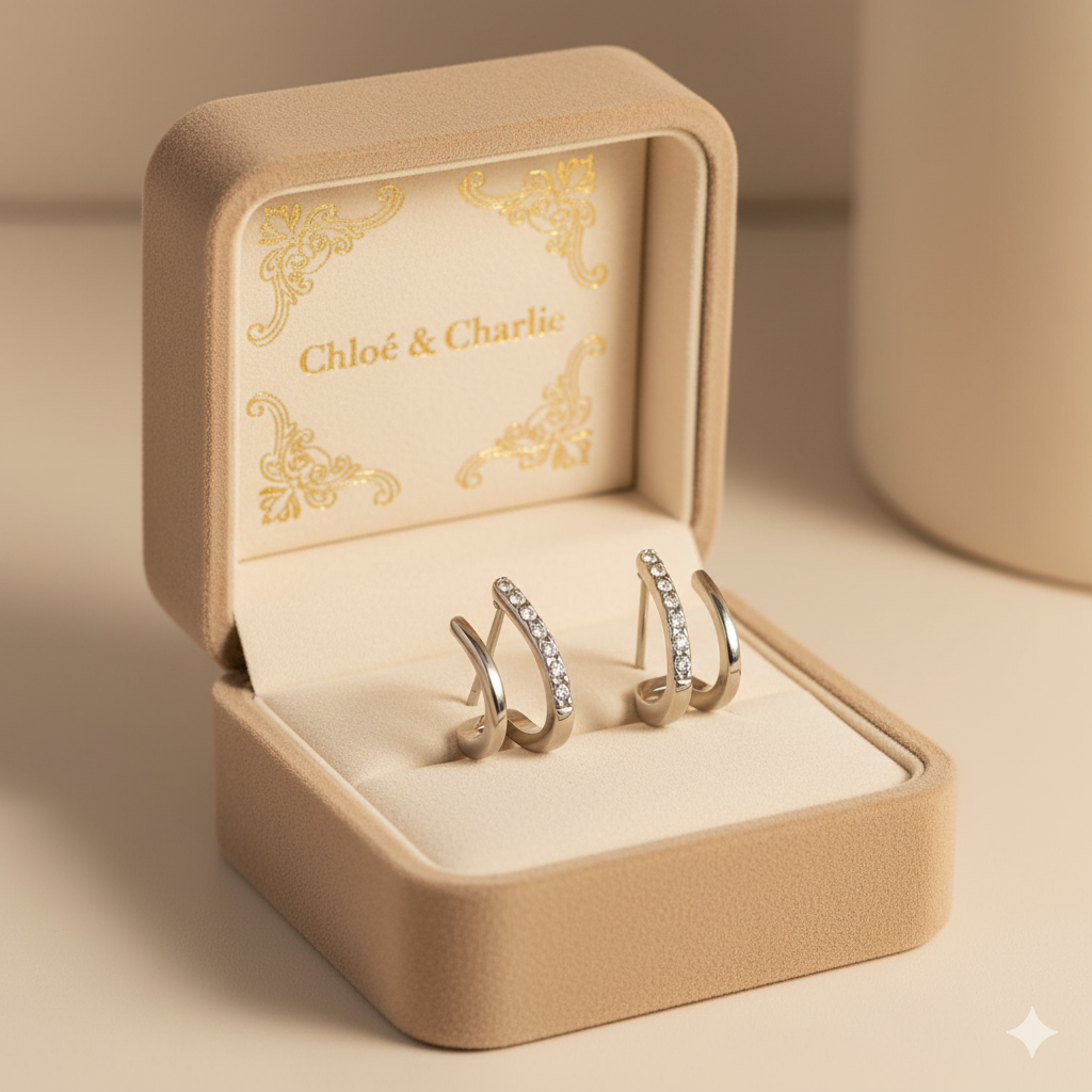 Silver & Crystal Claw Earrings