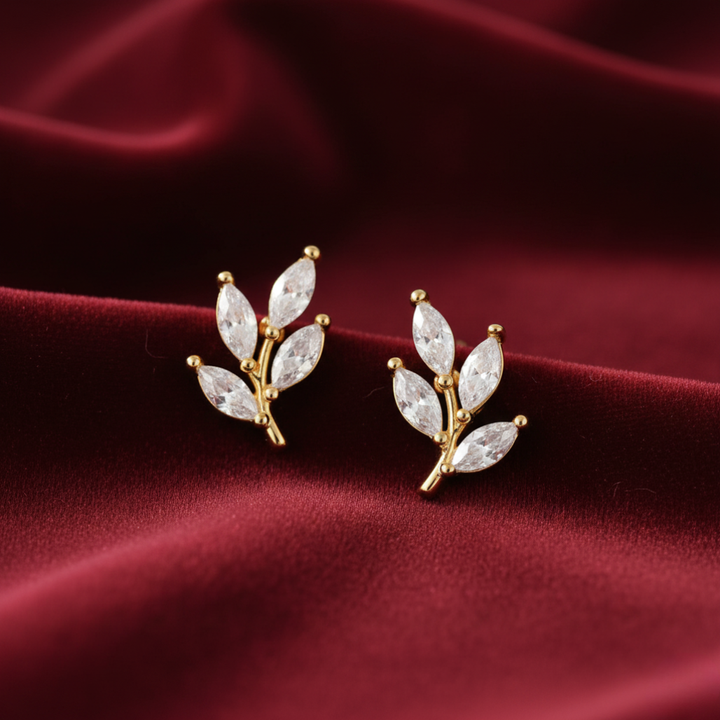 Crystal Chic Leaf Earrings